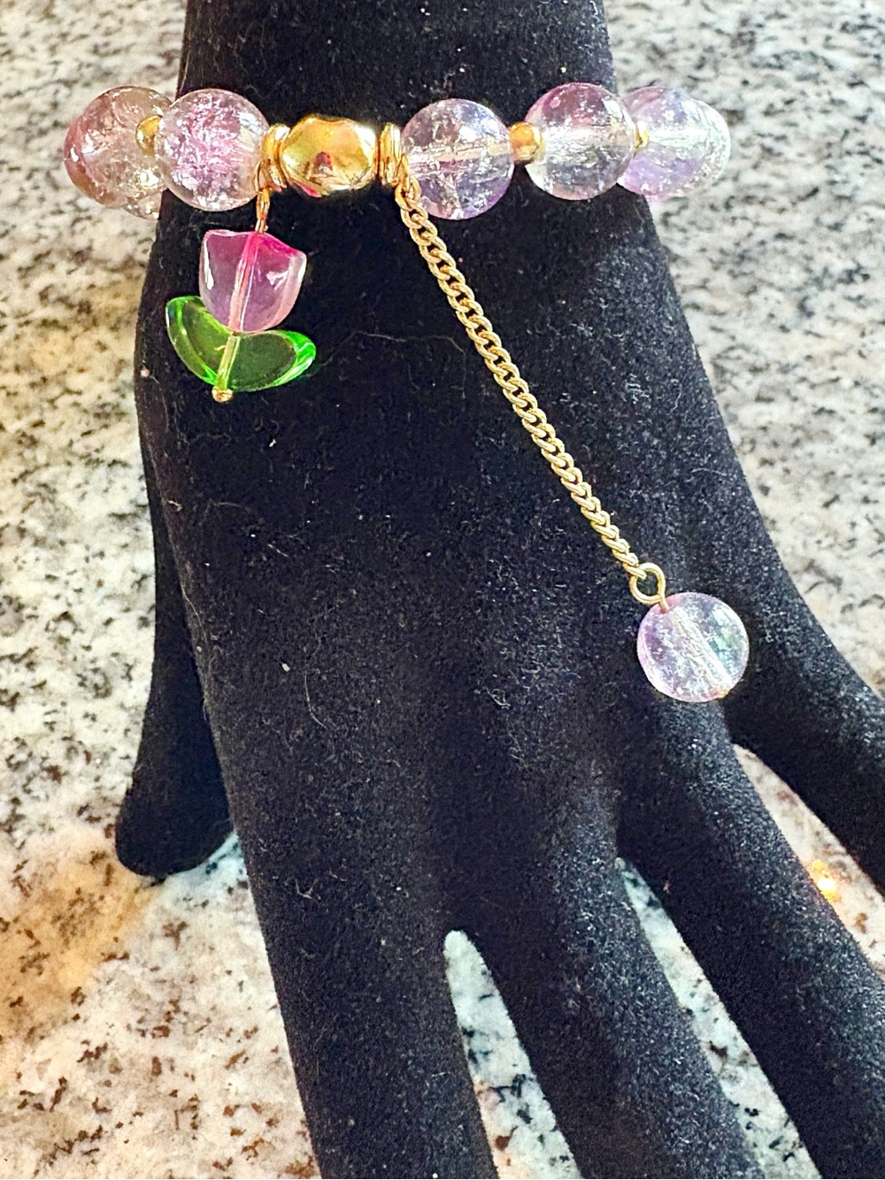 ♥️💖 NEW Floral Beaded Stretch Bracelet - Picture 4 of 7